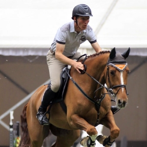 北京国际马术大师赛 比尔鲍姆在热身赛中